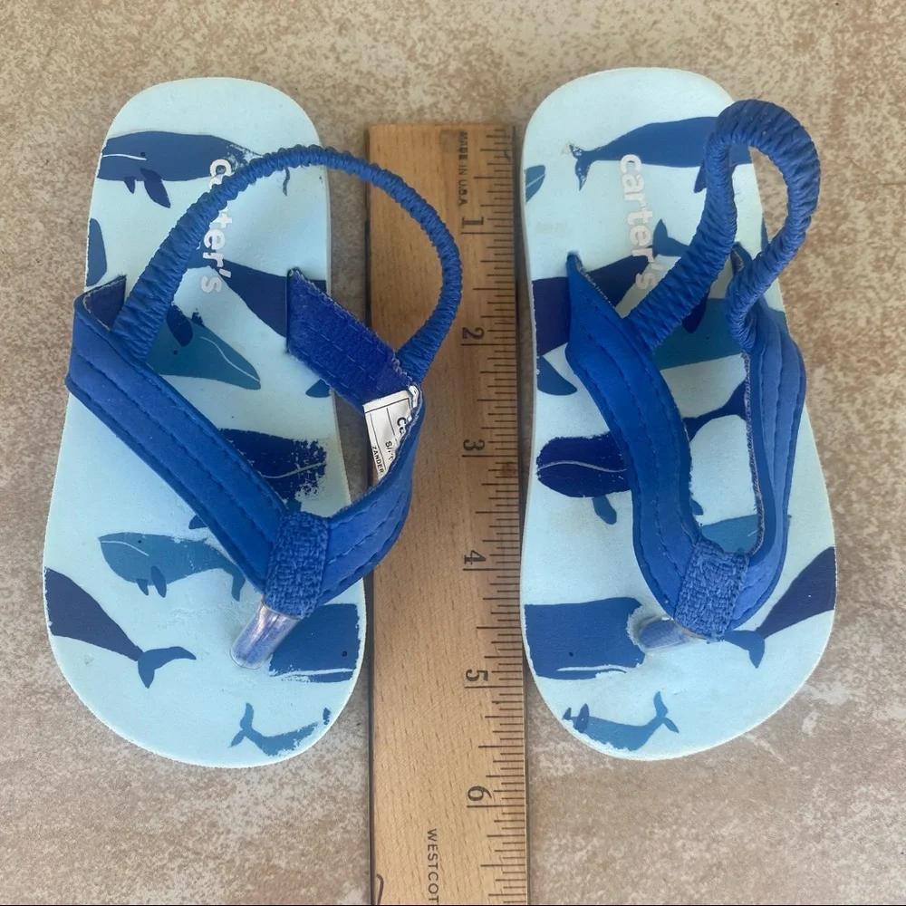 Carter’s Toddler Blue Sharks Flip Flops